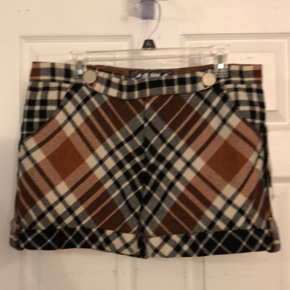 L.A.M.B by Gwen Stefani Tab Front Shorts Wool Plaid Fall 2007 - Picture 1 of 3